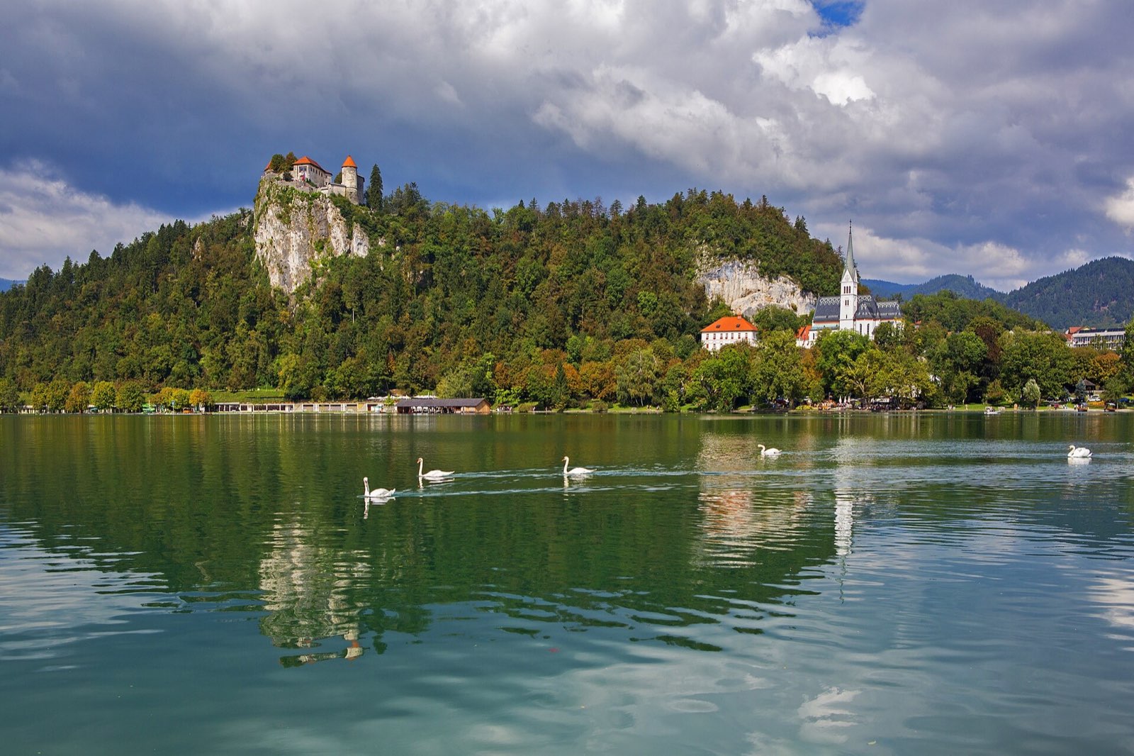 Bled Castle above the lake in September