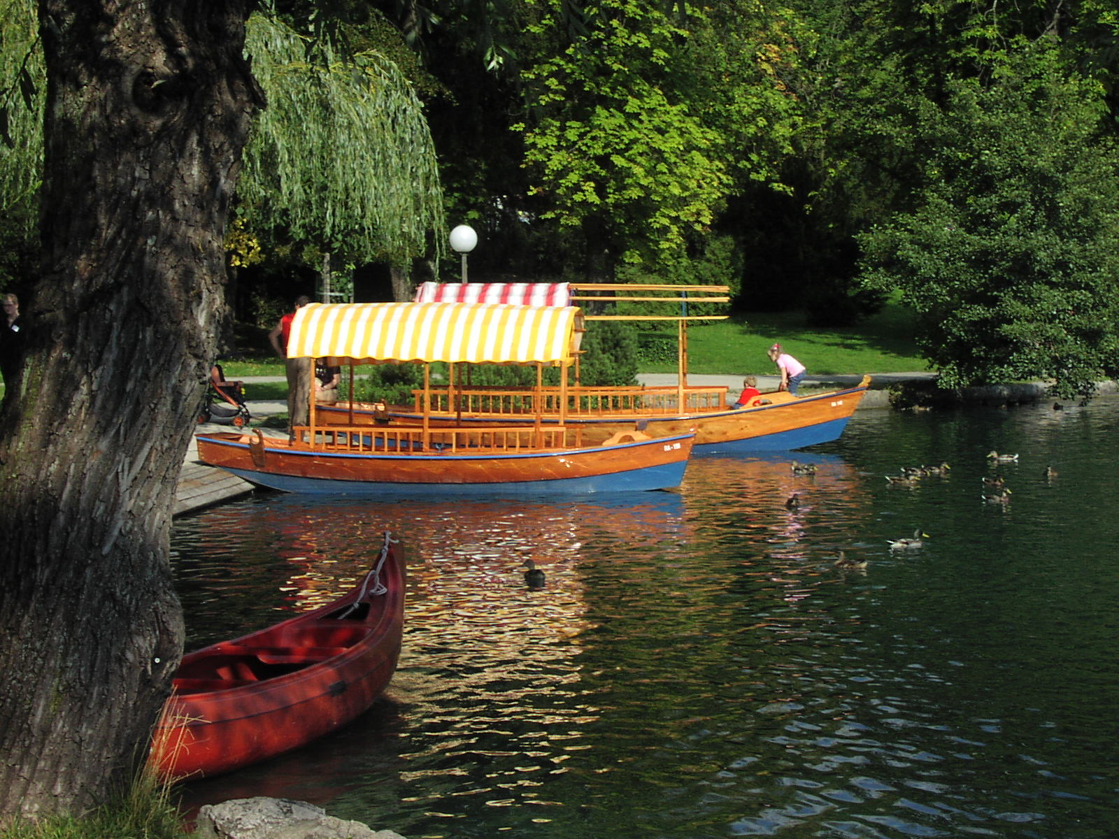 Traditional pletna boat on Lake Bled